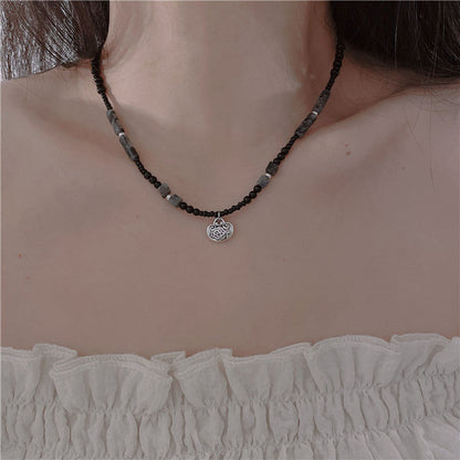 Beads Female Temperament Safety Buckle Pendant Vintage Beaded Necklaces