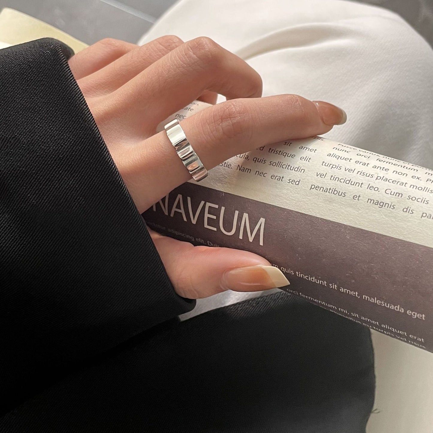 Women's Korean Style Sterling Sier Irregular Open Rings