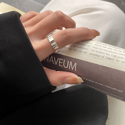 Women's Korean Style Sterling Sier Irregular Open Rings