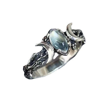 Classy Moonstone Bohemian Vintage Crescent Female Rings