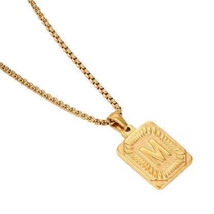 Men's Hip Hop Stainless Steel Simple Golden Necklaces