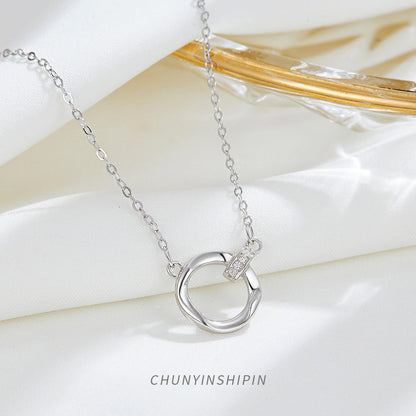Women's Sterling Sier Mobius Strip Simple Double Necklaces