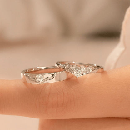 Women's & Men's & Sterling Sier Angel Wings Couple Rings