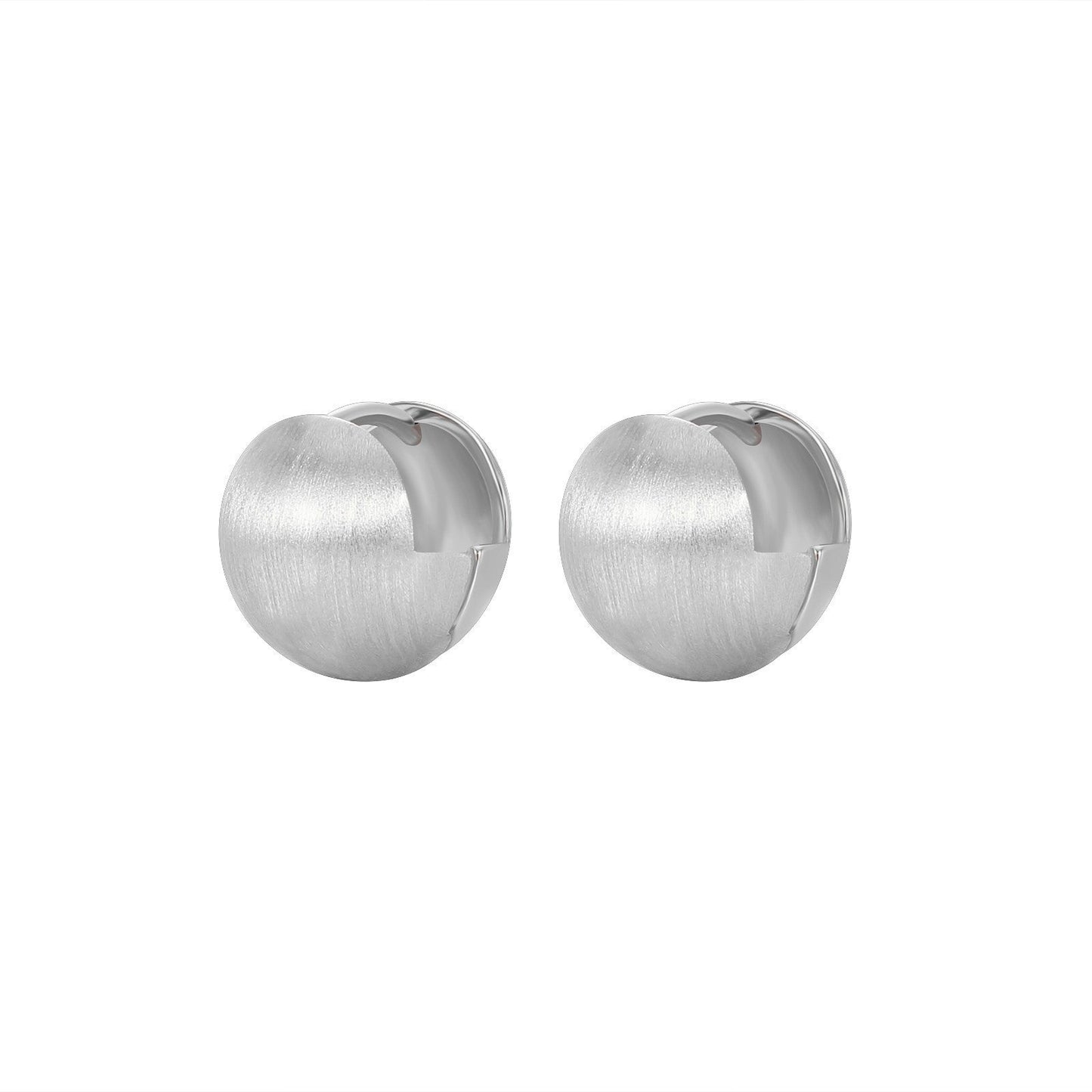 Women's Graceful Personality Brushed Ball Ear Clip Rings