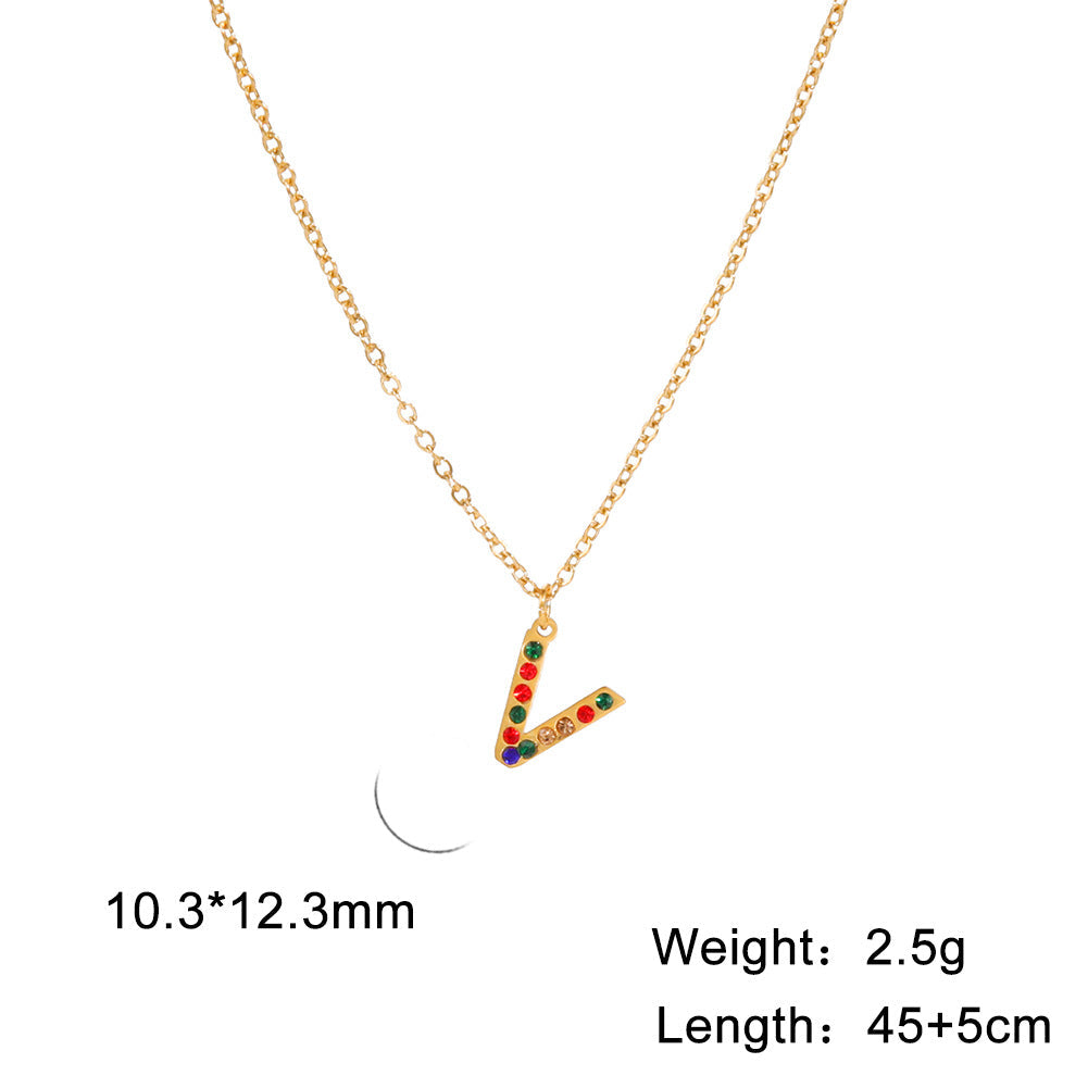 Titanium Steel Light Luxury And Simplicity Colorful Necklaces