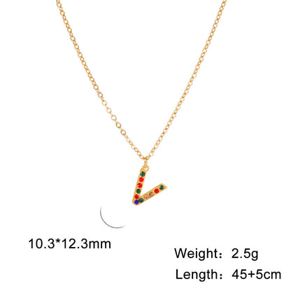 Titanium Steel Light Luxury And Simplicity Colorful Necklaces
