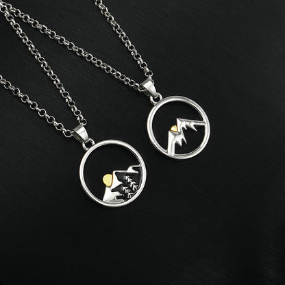 Fashion Sunrise Pendant Simple Sunset Alloy Necklaces