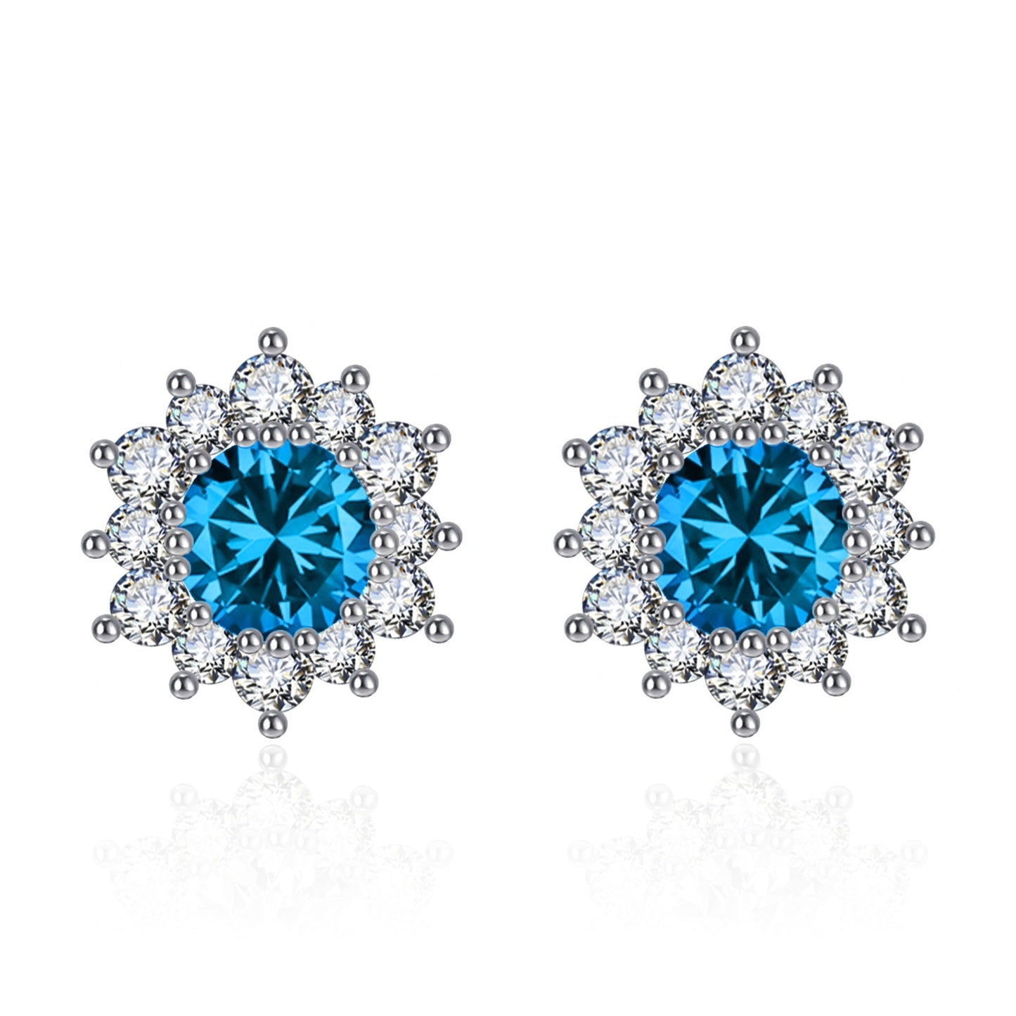 Women's Broadcast Zircon Sunflower High-grade Full Diamond Earrings