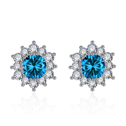Women's Broadcast Zircon Sunflower High-grade Full Diamond Earrings