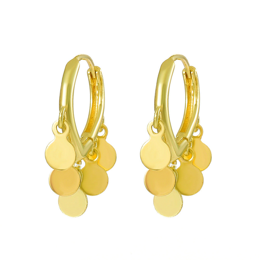 Women's Disc Tassel Fashion Temperamental Minority Design Water Earrings