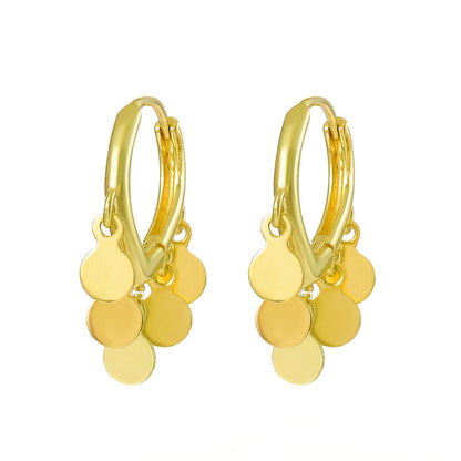 Women's Disc Tassel Fashion Temperamental Minority Design Water Earrings