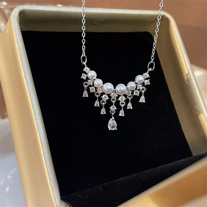 Women's Luxury Fashion Water Drop Zircon Imitation Necklaces