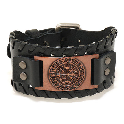 Men's Nordic Viking Pirate Cattle Leather Vintage Bracelets