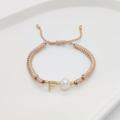 Women's Woven Letters Carrying Strap Handmade Beaded Bracelets