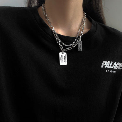 Women's & Men's Retro Thick Clavicle Chain Fashion Personalized Letter Necklaces