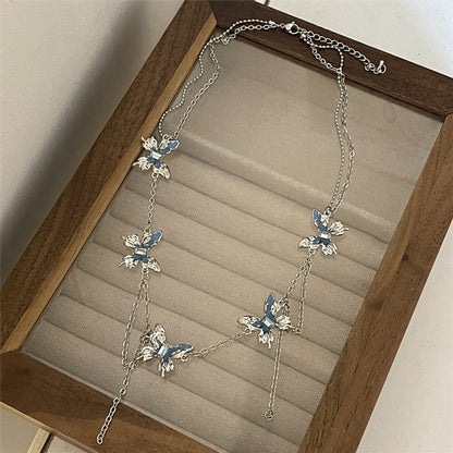 Women's Butterfly Tassel Titanium Steel For Design Necklaces