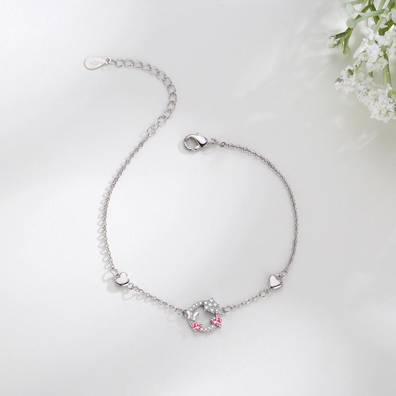 Love Heart Pink Versatile Fashion High Bracelets