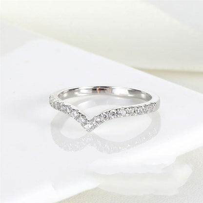 Women's Row Diamond Titanium Steel Design Advanced Rings