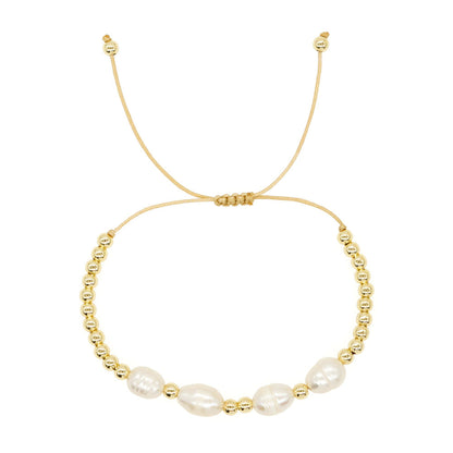 Women's Style Affordable Luxury Imported Color Retaining Copper Bead Baroque Bracelets