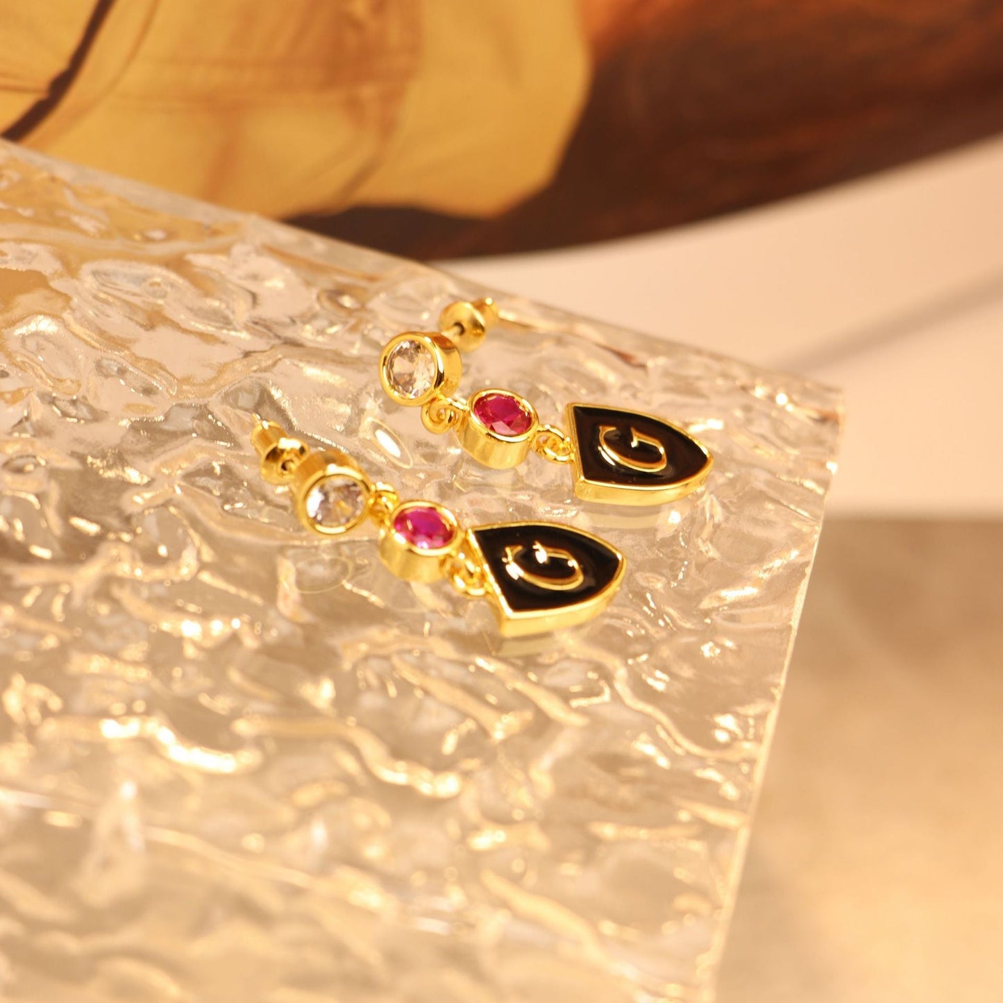 Affordable Luxury Fashion Letter Enamel Drip Glazed Earrings