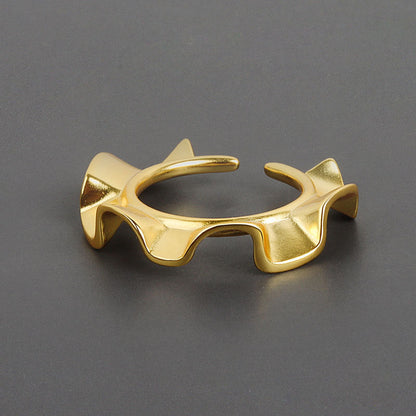 Style Niche Design Minimalist Versatile Irregular Wave Rings