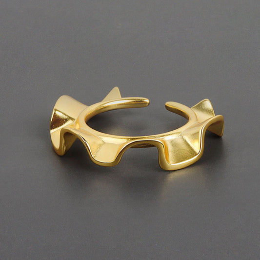 Style Niche Design Minimalist Versatile Irregular Wave Rings