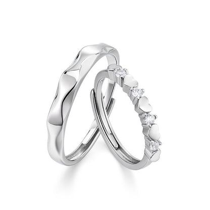 Sier True Love Coronation Couple Fashion Minority Rings