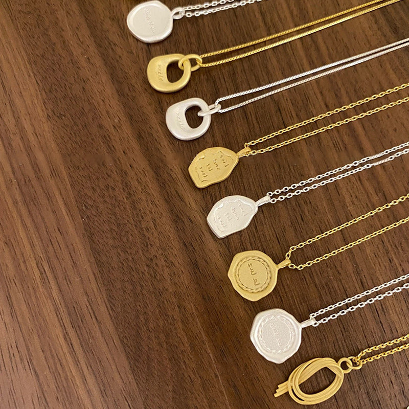 Irregular Matte Metal Pendant Female Niche Retro Personality All Necklaces