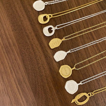 Irregular Matte Metal Pendant Female Niche Retro Personality All Necklaces