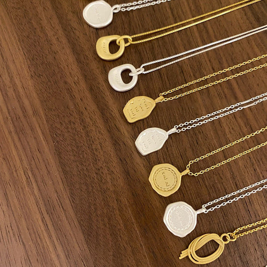 Irregular Matte Metal Pendant Female Niche Retro Personality All Necklaces