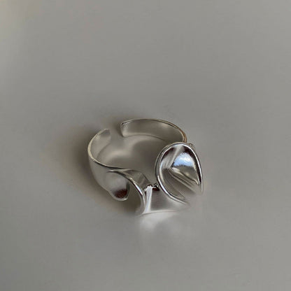 Design Sterling Sier Lotus Leaf Wave Female Rings