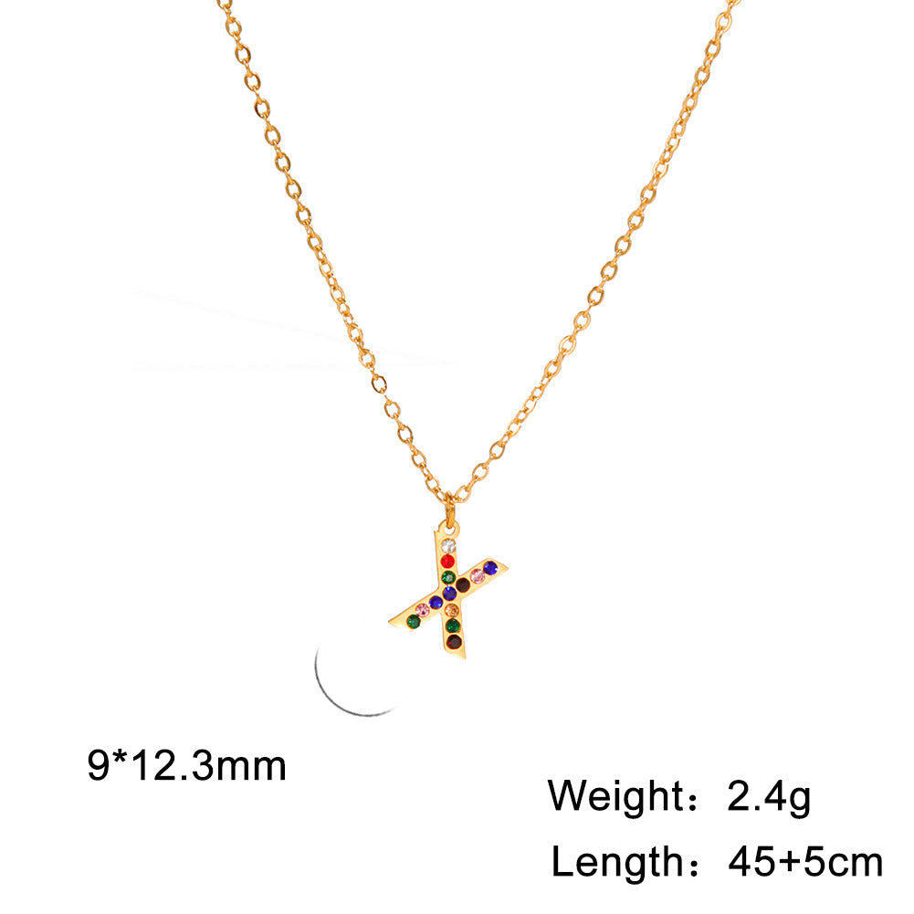 Titanium Steel Light Luxury And Simplicity Colorful Necklaces