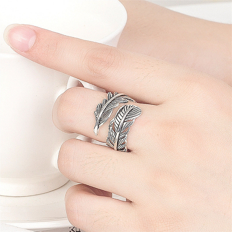 Leaves Open Female Vintage Thai Sier Rings