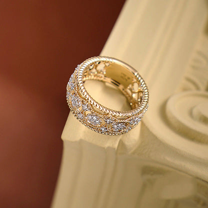 Carved Gold Vintage Court Style Hollow Pattern Rings