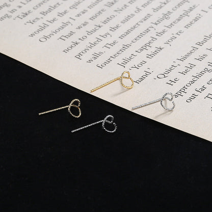 Compact Heart-shaped Eardrops Female Korean Fashion Earrings