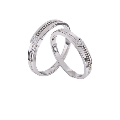 Pair Of Fashion Heart-shaped Open Trendy Rings