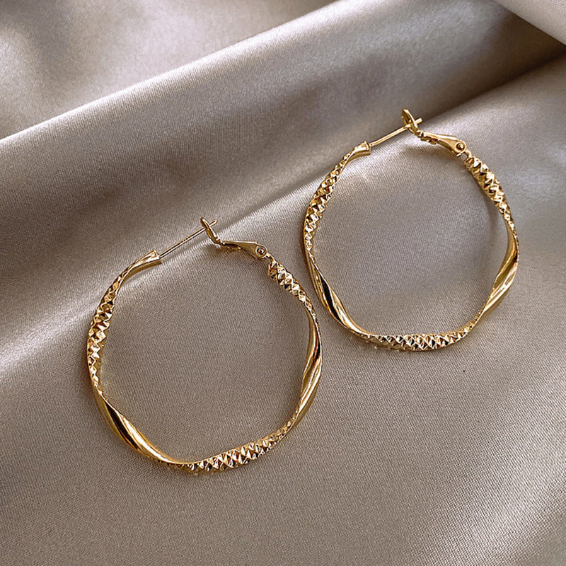 Women's Sier Needle Minimalism Personality Design Twisted Earrings