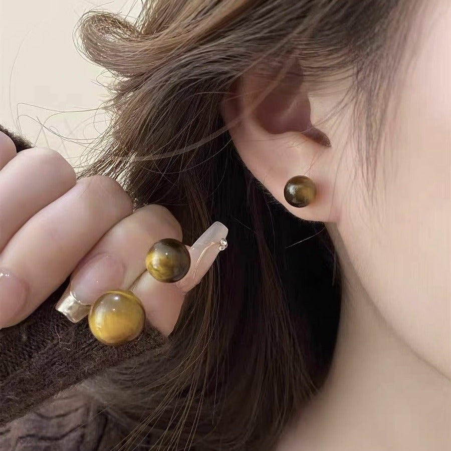 Women's Tigereye For Niche Design Simple Daily Earrings