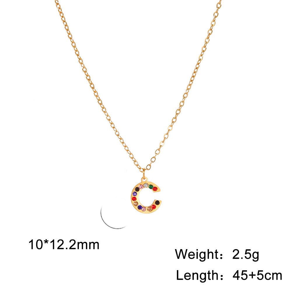 Titanium Steel Light Luxury And Simplicity Colorful Necklaces