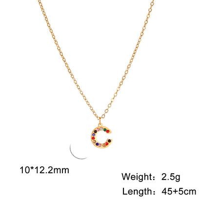 Titanium Steel Light Luxury And Simplicity Colorful Necklaces