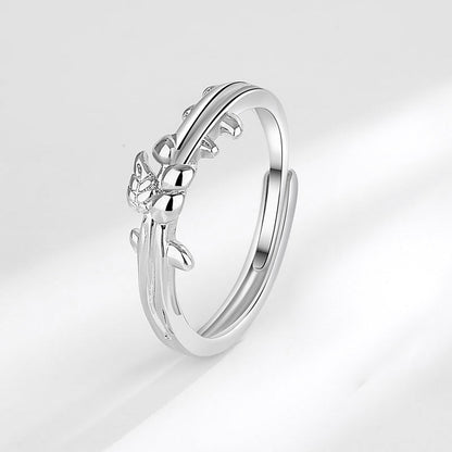 Rose Couple Female Male Niche Trendy Rings