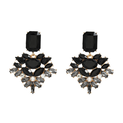 Women's Colorful Crystals Exaggerated Bohemian Style Party Earrings