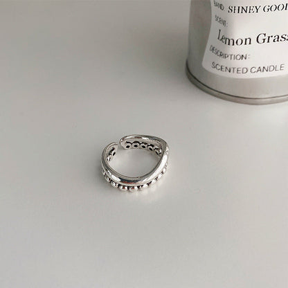 Women's Retro Distressed Geometric Open Trendy Niche Rings