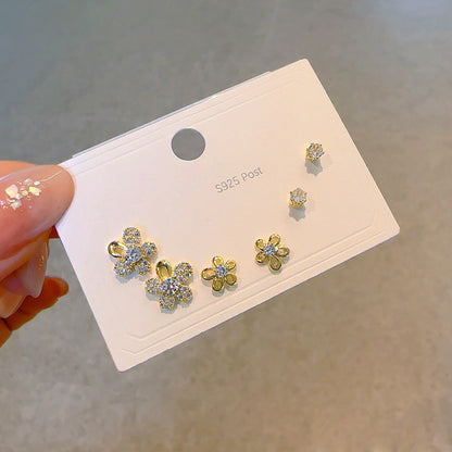 Women's Needle One Card Three Creative Matching Earrings