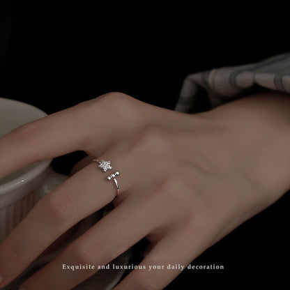 Star Zircon Female Niche Five-pointed Design Rings