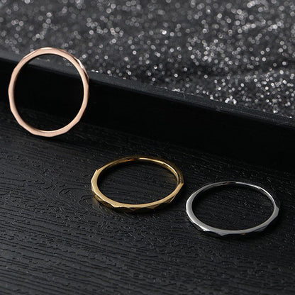 Women's Stainless Steel Geometric Simple Very Fine Rings