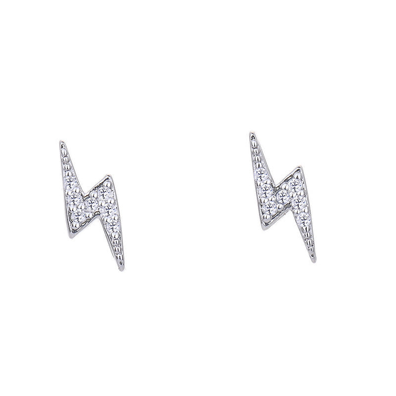 Version Small Sier Needle Lightning Female Earrings