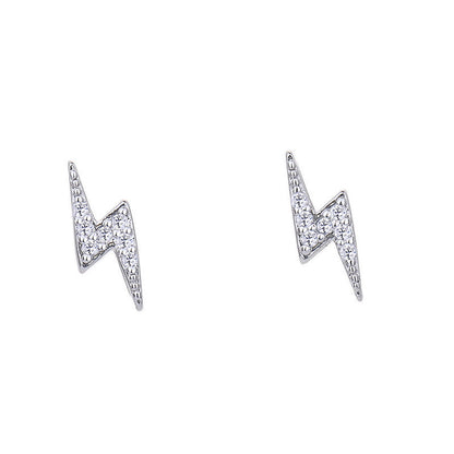 Version Small Sier Needle Lightning Female Earrings