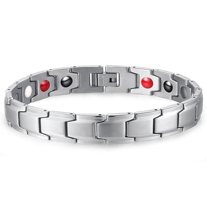 Men's Stainless Steel Magnetic Therapy Energy Ornament Bracelets