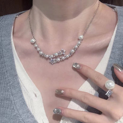 Pearl Stitching Gentle Fairy Lady Pure Desire Necklaces